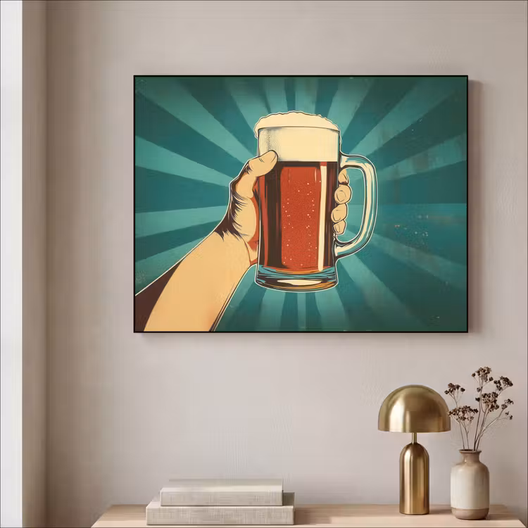Art Frame - Bierglas - Schuim - Retro - Groen — 3