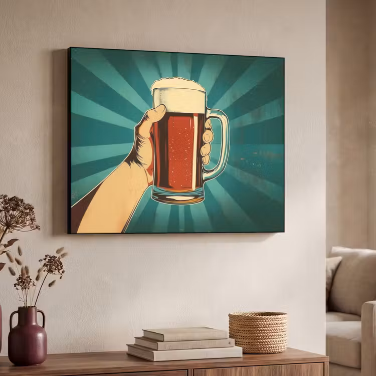 Art Frame - Bierglas - Schuim - Retro - Groen — 4