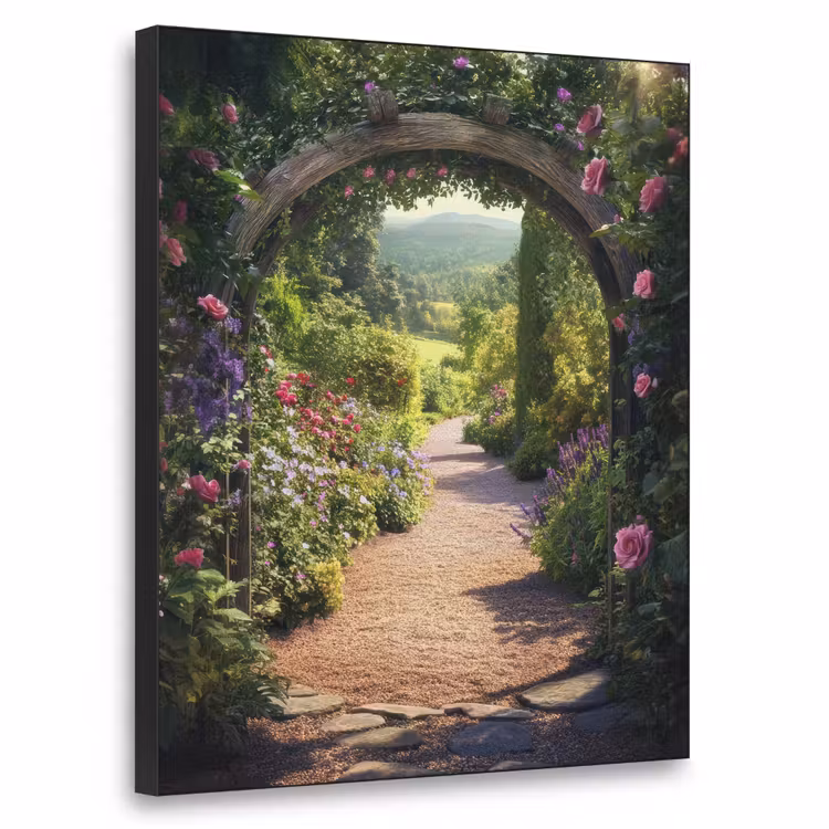 Art Frame - Doorkijk - Bloemen - Natuur - Rozenboog — 1