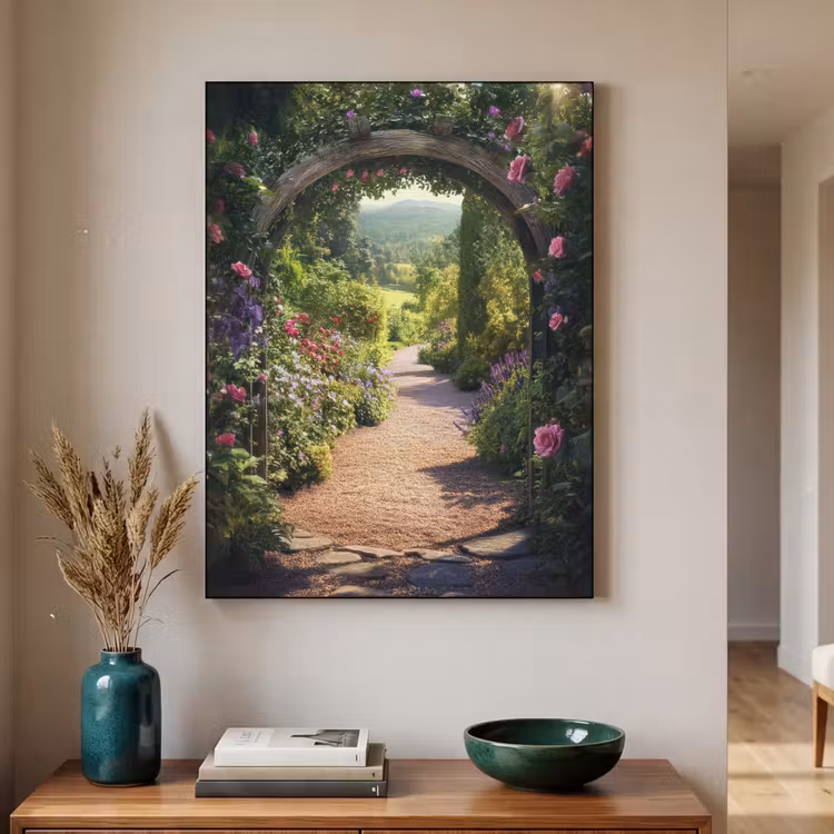 Art Frame - Doorkijk - Bloemen - Natuur - Rozenboog — 2