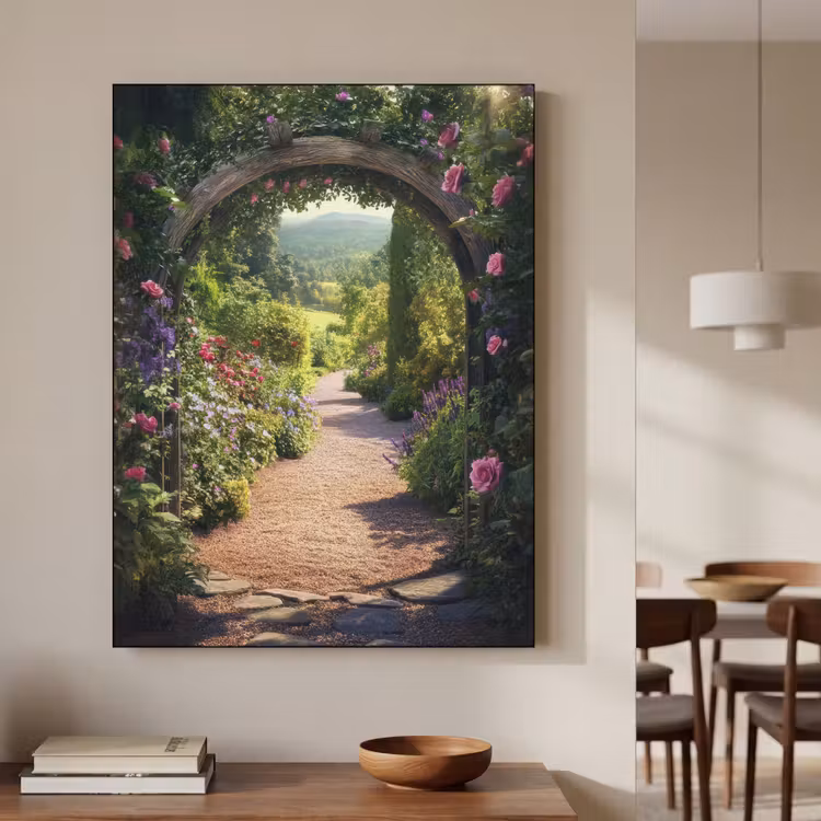 Art Frame - Doorkijk - Bloemen - Natuur - Rozenboog — 4