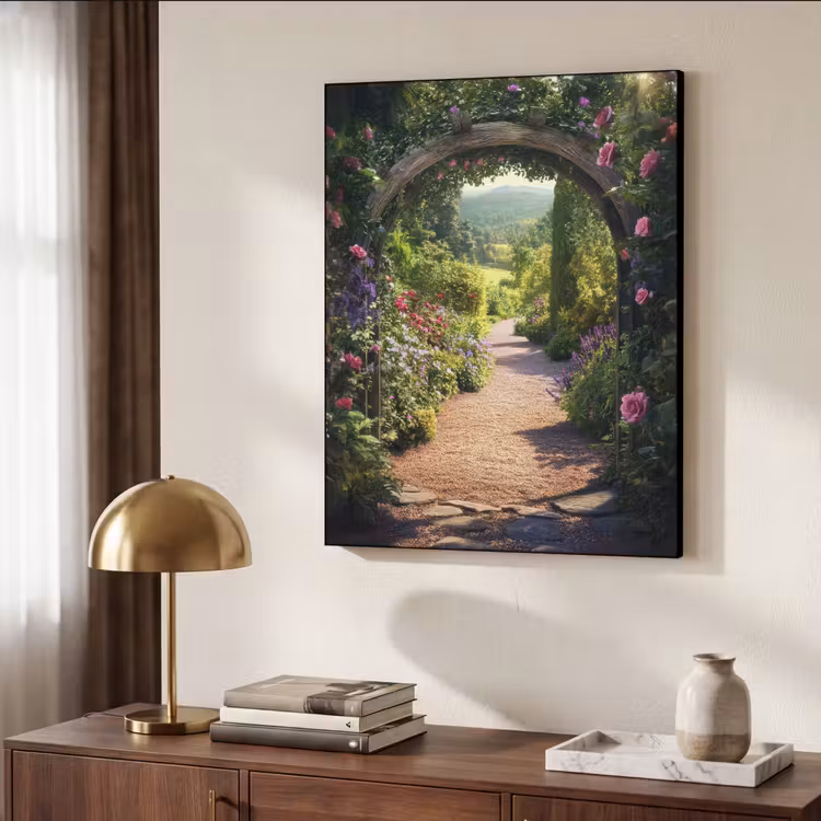 Art Frame - Doorkijk - Bloemen - Natuur - Rozenboog — 6