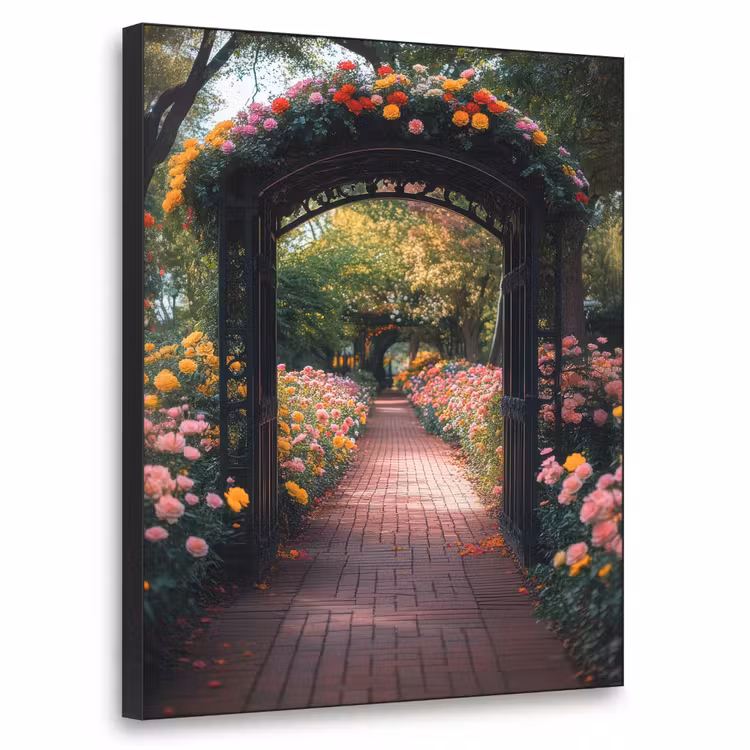 Art Frame - Doorkijk - Bloemen - Pad - Natuur - Kleurrijk — 1