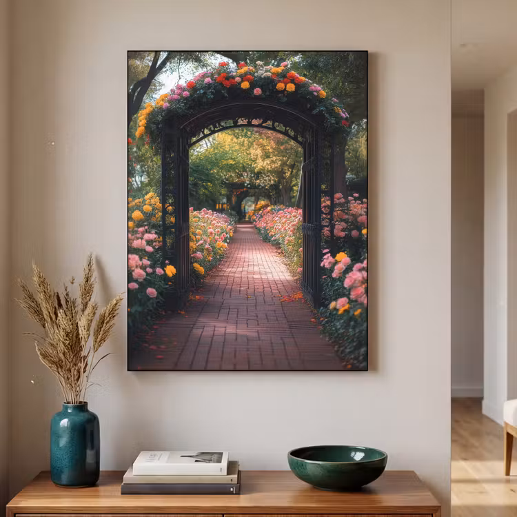 Art Frame - Doorkijk - Bloemen - Pad - Natuur - Kleurrijk — 3