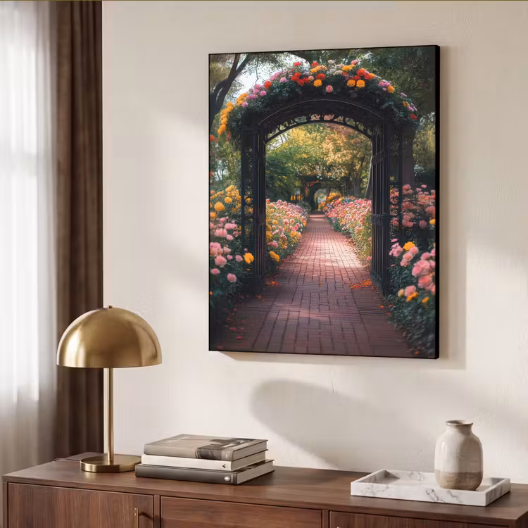 Art Frame - Doorkijk - Bloemen - Pad - Natuur - Kleurrijk — 7