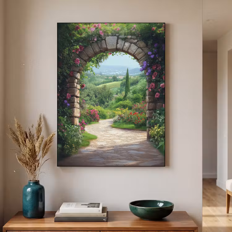 Art Frame - Doorkijk - Landschap - Bloemen - Pad - Uitzicht — 2