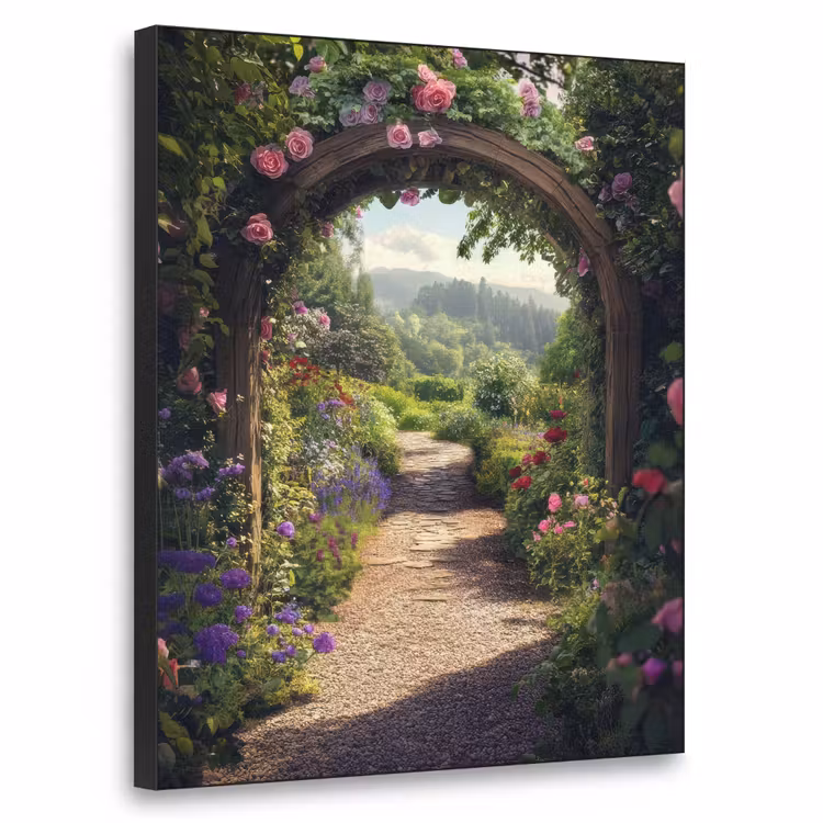 Art Frame - Doorkijk - Landschap - Bloemen - Rozenboog - Natuur — 1