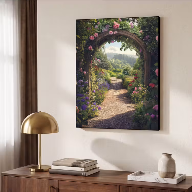 Art Frame - Doorkijk - Landschap - Bloemen - Rozenboog - Natuur — 6
