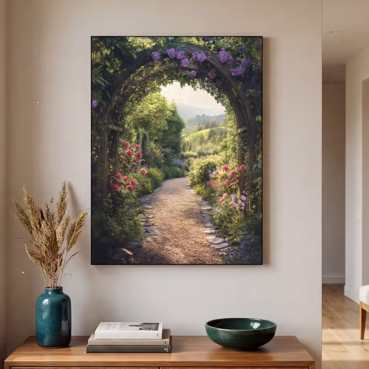 Art Frame - Doorkijk - Landschap - Bloemen - Tuinboog - Natuur — 2