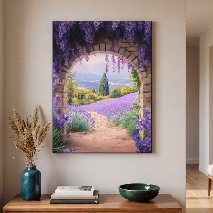 Art Frame - Doorkijk - Lavendel - Bloemen - Paars - Poort — 2