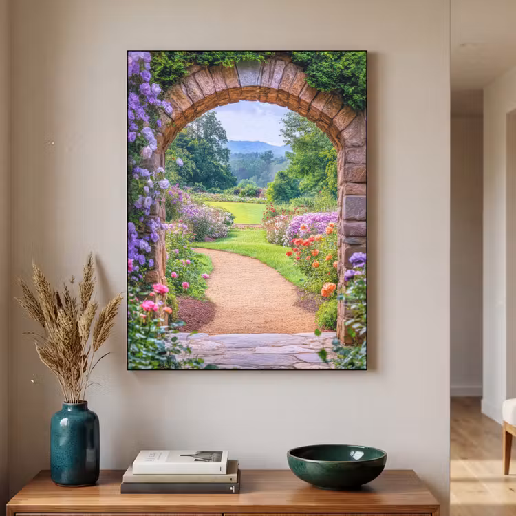 Art Frame - Doorkijk - Poort - Bloemen - Tuin — 2