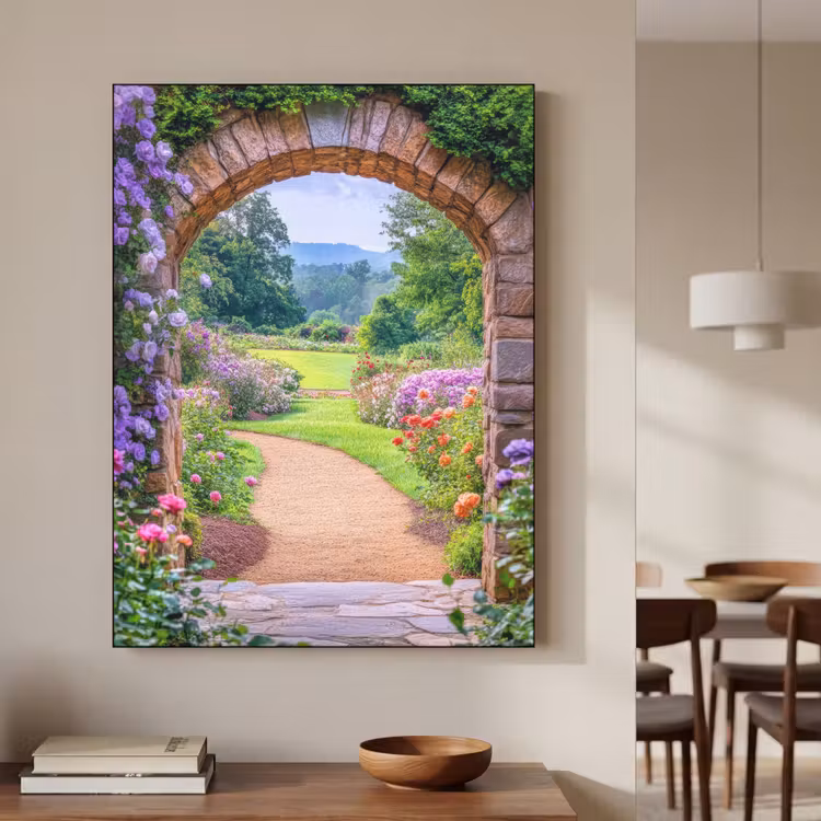 Art Frame - Doorkijk - Poort - Bloemen - Tuin — 4