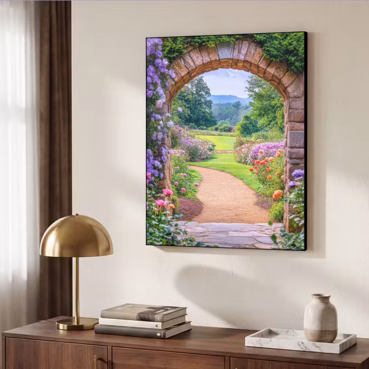Art Frame - Doorkijk - Poort - Bloemen - Tuin — 6