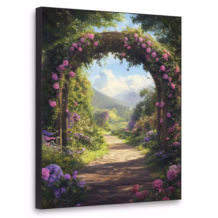 Art Frame - Doorkijk - Rozenboog - Uitzicht - Landschap - Bloemen — 1