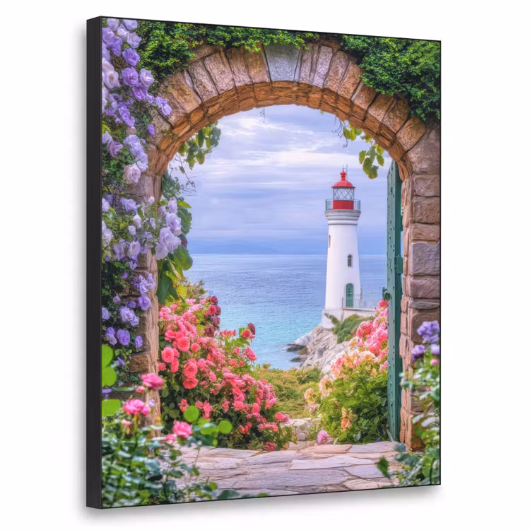 Art Frame - Doorkijk - Vuurtoren - Bloemen - Uitzicht — 1