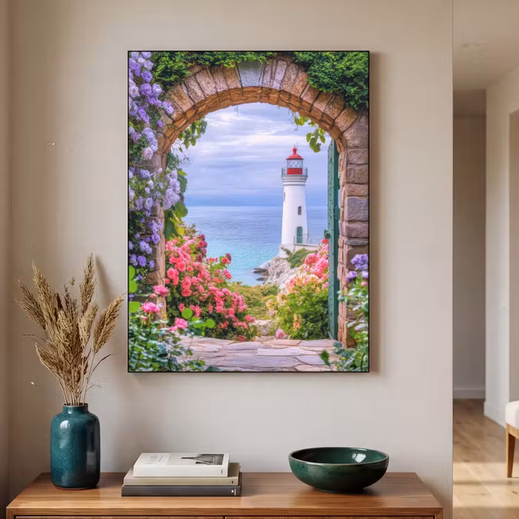 Art Frame - Doorkijk - Vuurtoren - Bloemen - Uitzicht — 3