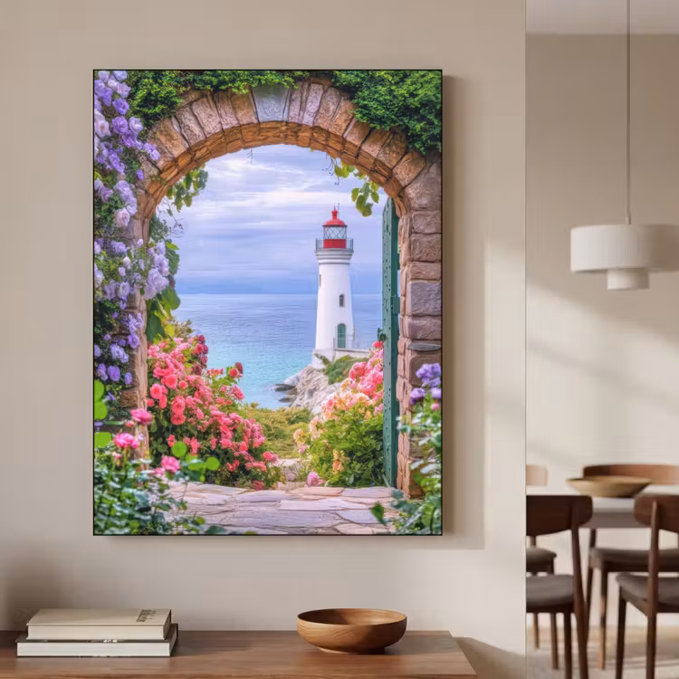 Art Frame - Doorkijk - Vuurtoren - Bloemen - Uitzicht — 5