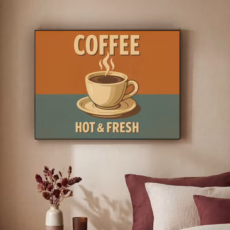 Art Frame - Koffie - Kop - Vintage - Quote — 2