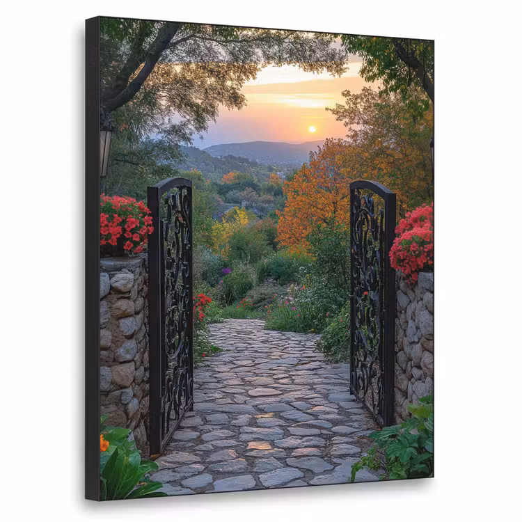 Art Frame - Landschap - Hek - Pad - Zonsondergang - Natuur — 1