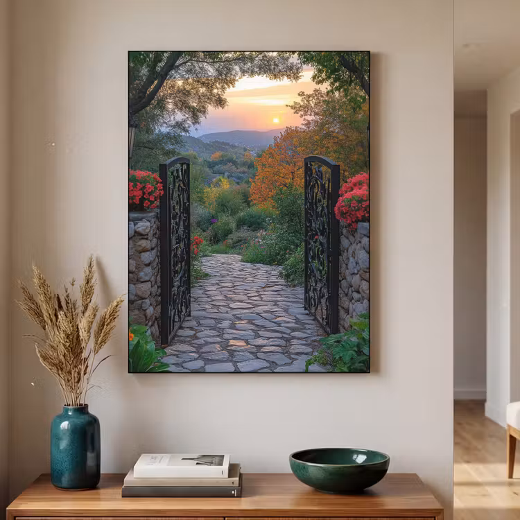 Art Frame - Landschap - Hek - Pad - Zonsondergang - Natuur — 3