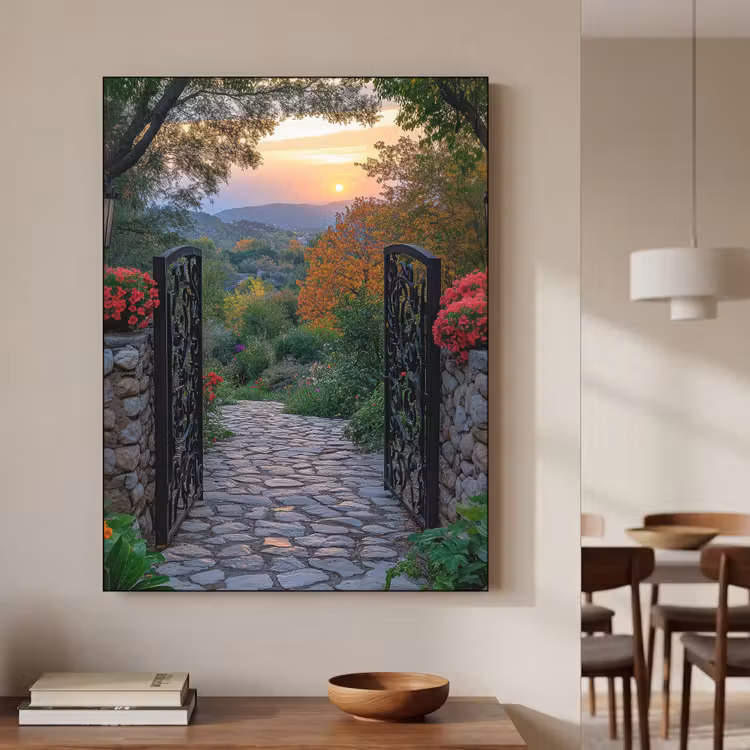 Art Frame - Landschap - Hek - Pad - Zonsondergang - Natuur — 4