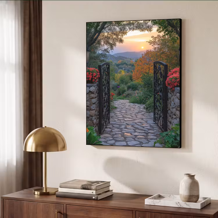 Art Frame - Landschap - Hek - Pad - Zonsondergang - Natuur — 6