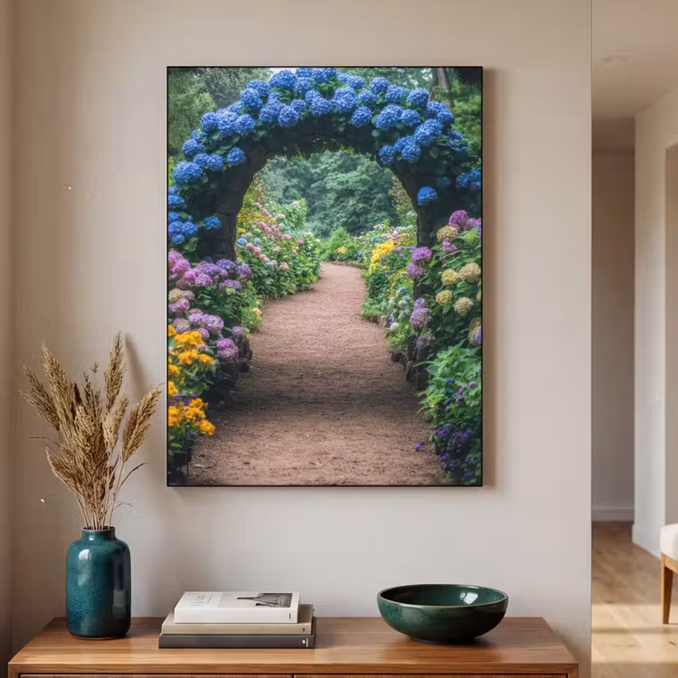 Art Frame - Doorkijk - Bloemen - Hortensia - Pad — 2
