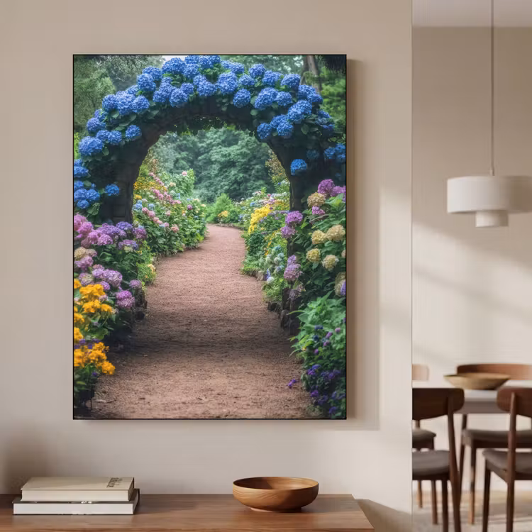 Art Frame - Doorkijk - Bloemen - Hortensia - Pad — 5