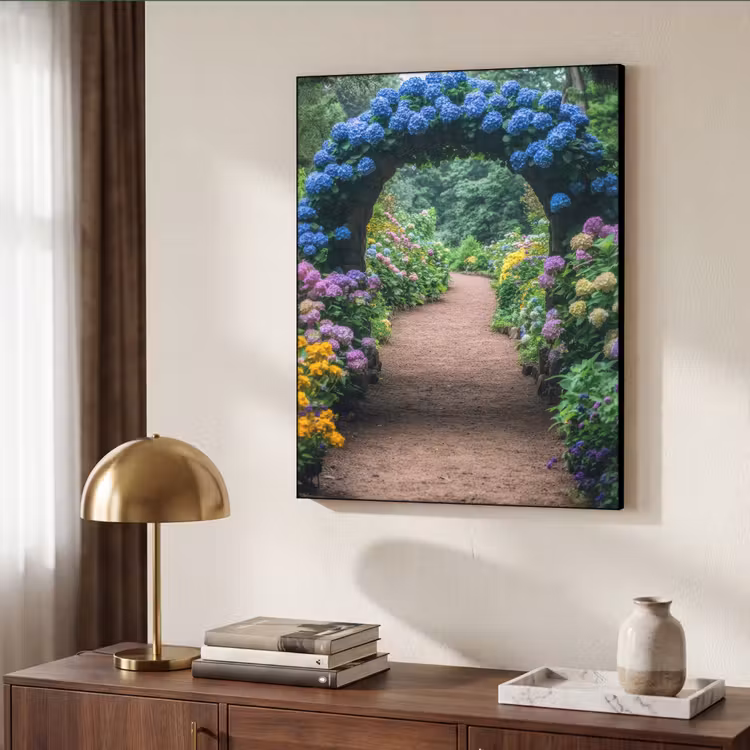 Art Frame - Doorkijk - Bloemen - Hortensia - Pad — 7