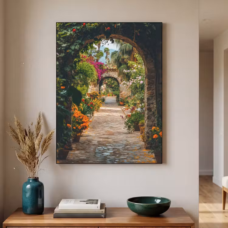 Art Frame - Doorkijk - Bloemen - Poort - Stenen — 3