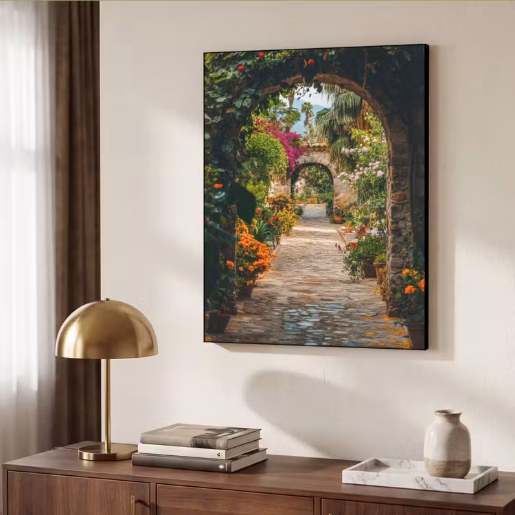 Art Frame - Doorkijk - Bloemen - Poort - Stenen — 6