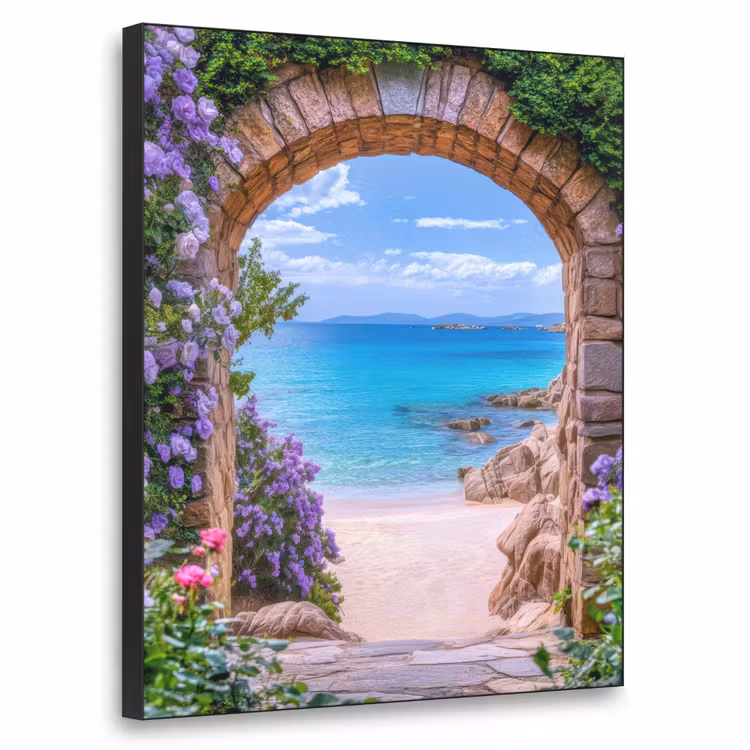Art Frame - Doorkijk - Poort - Zee - Strand - Rotsen — 1
