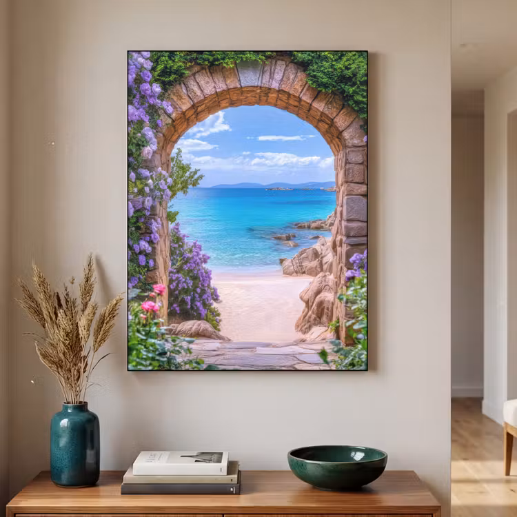 Art Frame - Doorkijk - Poort - Zee - Strand - Rotsen — 2