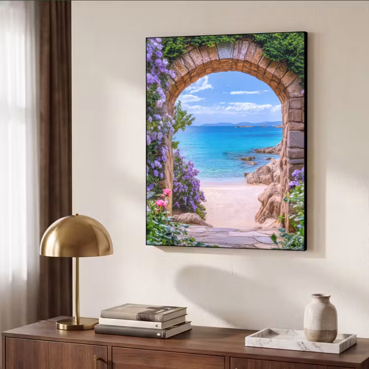 Art Frame - Doorkijk - Poort - Zee - Strand - Rotsen — 7