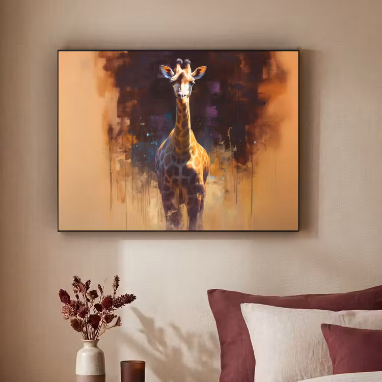 Art Frame - Giraf - Bruin - Abstract - Geschilderd — 2