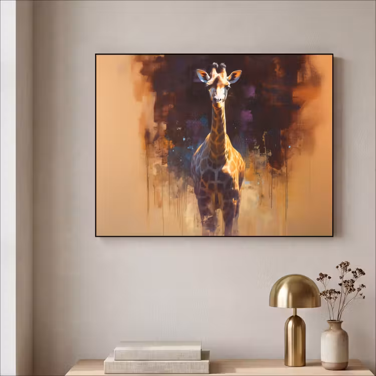 Art Frame - Giraf - Bruin - Abstract - Geschilderd — 3