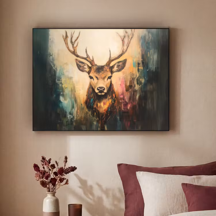 Art Frame - Hert - Geverfd - Gewei - Bruin — 2