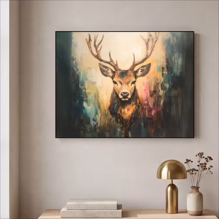 Art Frame - Hert - Geverfd - Gewei - Bruin — 3