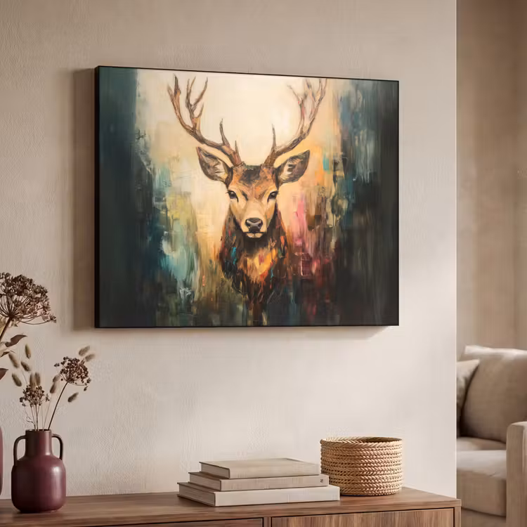 Art Frame - Hert - Geverfd - Gewei - Bruin — 4