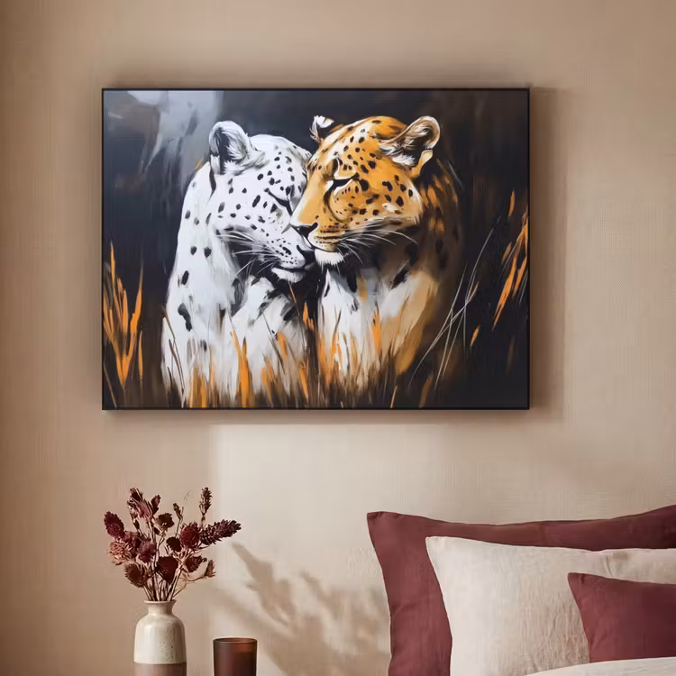 Art Frame - Luipaard - Oranje - Wit - Gras — 2