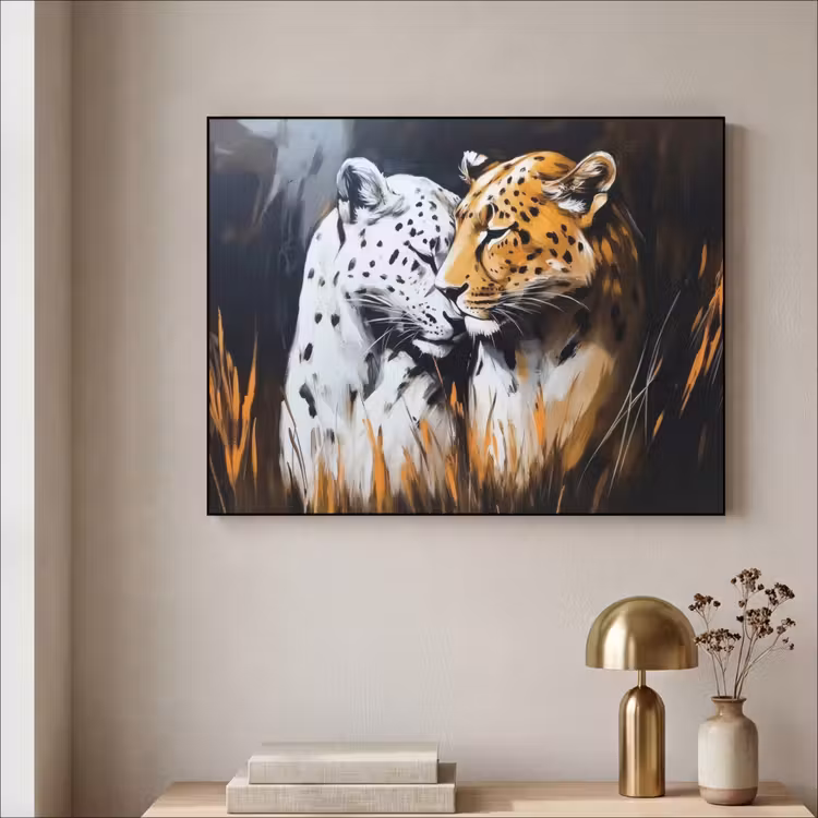 Art Frame - Luipaard - Oranje - Wit - Gras — 3