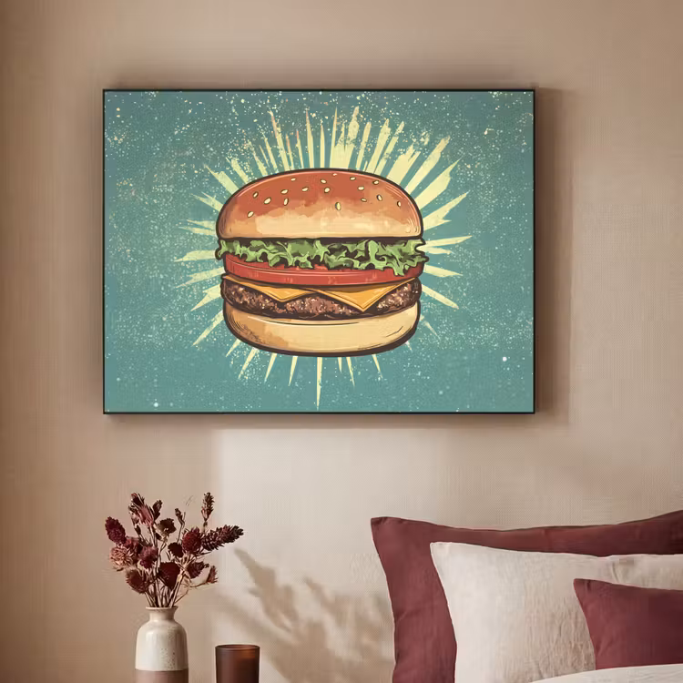 Art Frame - Hamburger - Illustratie - Sla - Kaas — 2