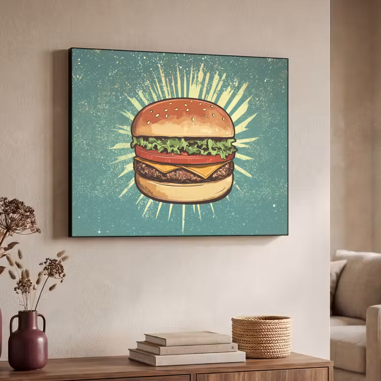 Art Frame - Hamburger - Illustratie - Sla - Kaas — 4