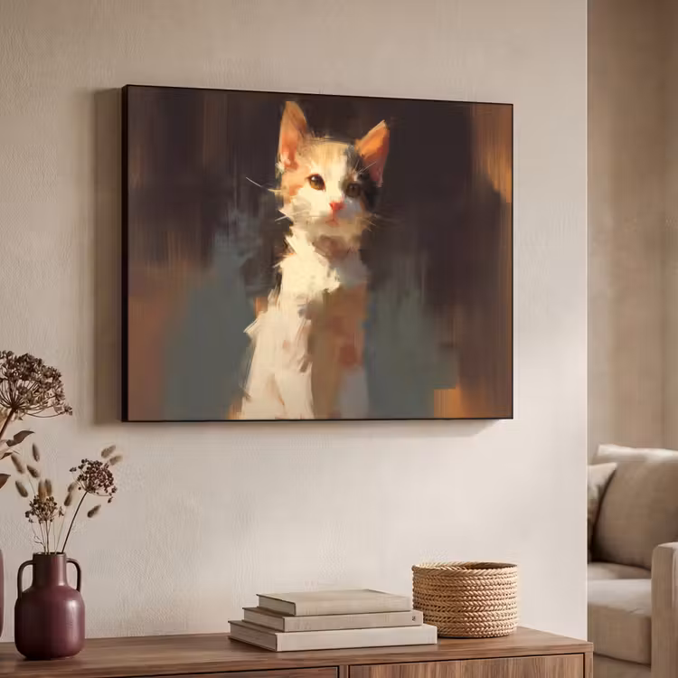 Art Frame - Kat - Geschilderd - Artistiek - Wit — 4