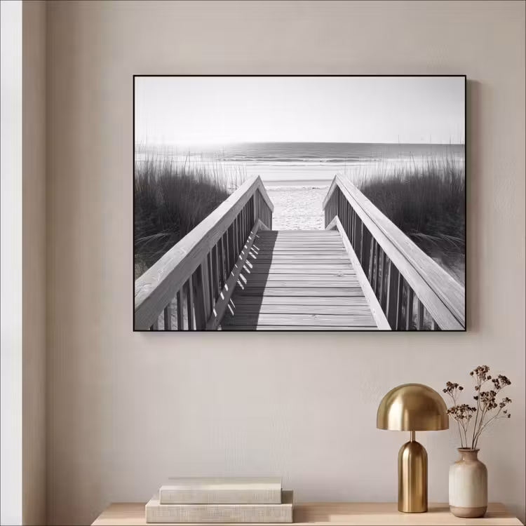 Art Frame - Loopbrug - Hout - Strand - Zee — 3