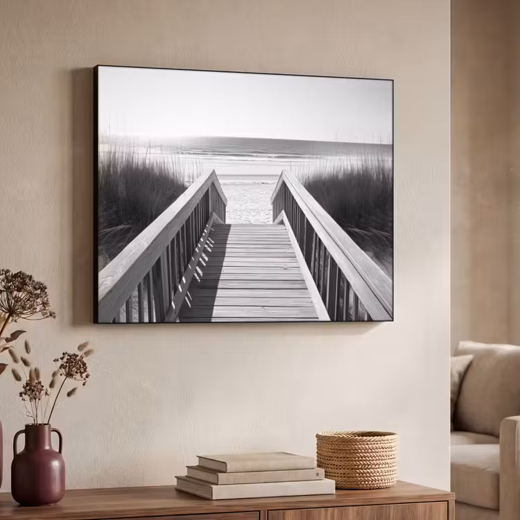 Art Frame - Loopbrug - Hout - Strand - Zee — 4