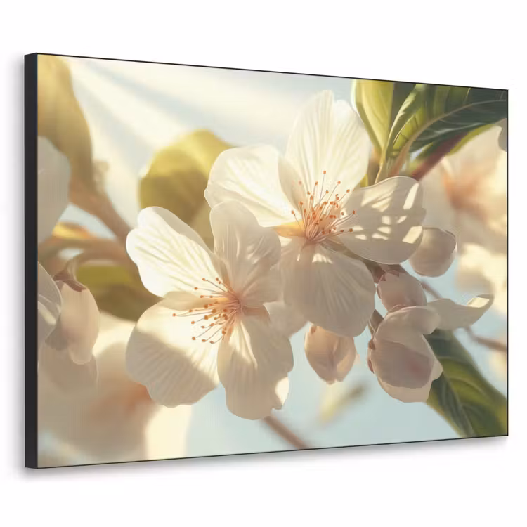 Art Frame - Bloesems - Wit - Zonnestralen -  Bloemblaadjes — 1
