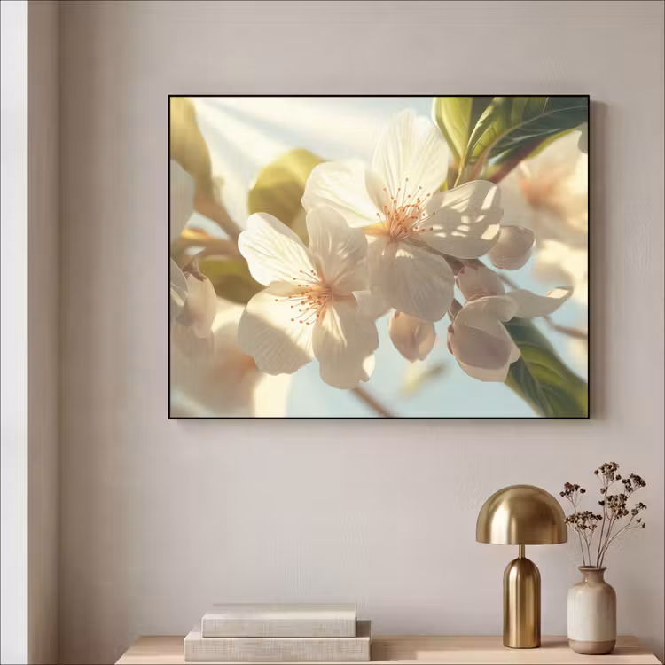 Art Frame - Bloesems - Wit - Zonnestralen -  Bloemblaadjes — 3