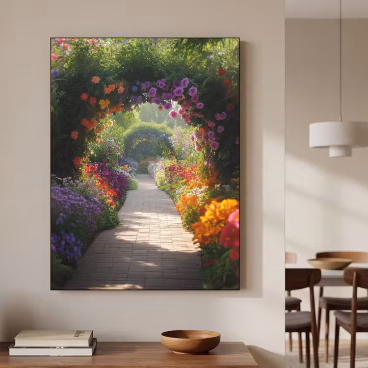 Art Frame - Doorkijk - Pad - Bloemen - Struik - Kleurrijk — 5