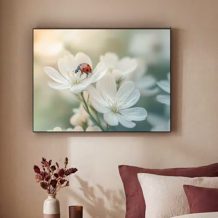 Art Frame - Lieveheersbeestje - Bloemen - Wit — 2